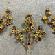 Triptych of gilded bronze sconces decorated with flowers Napoleon III period