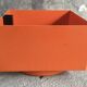 Jardinière à roulettes Grosfillex en plastique orange - vintage 1970