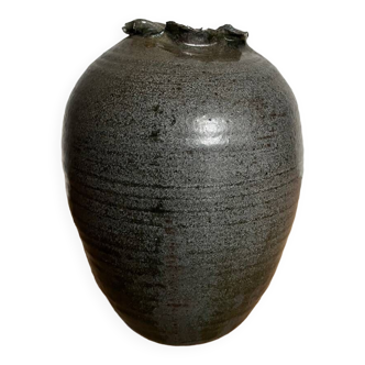 Vase signed in enameled stoneware