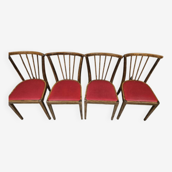 Lot de 4 chaises 1960 dans le style baumann