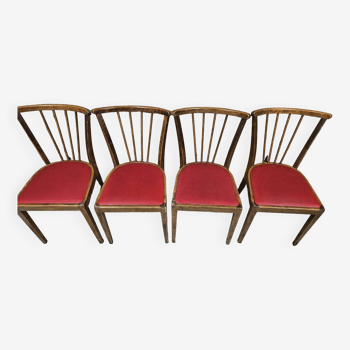 Set of 4 1960 chairs in the Baumann style