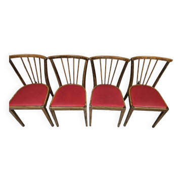 Set of 4 1960 chairs in the Baumann style
