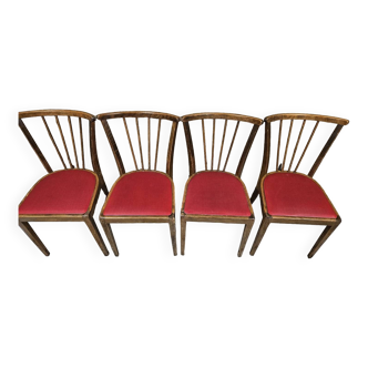 Lot de 4 chaises 1960 dans le style baumann