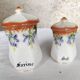Set of 2 spice jars in art nouveau barbotine 1900