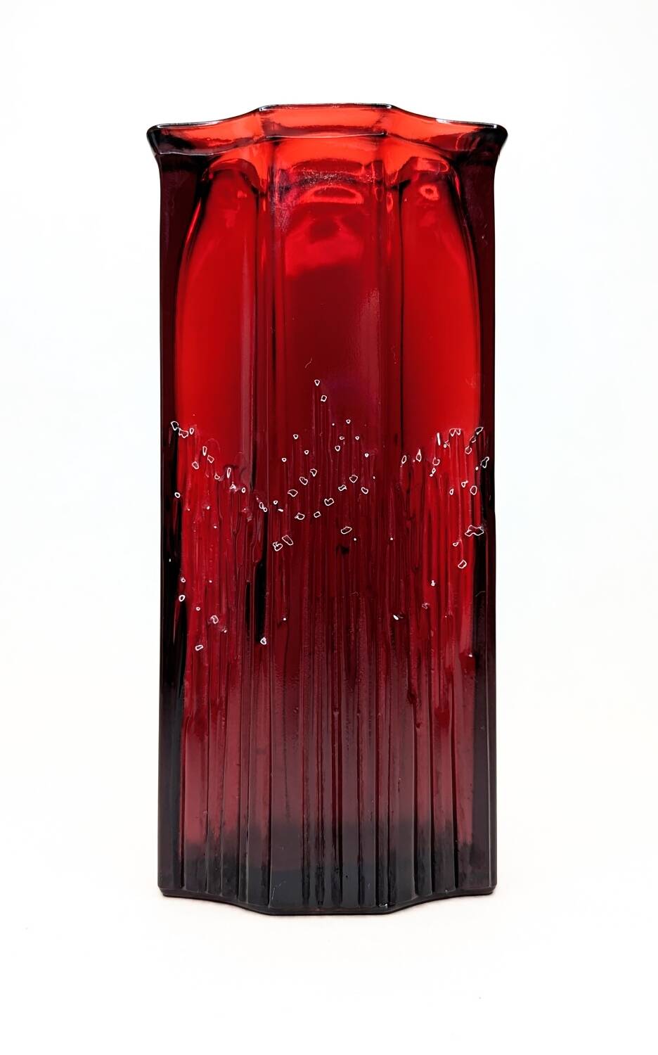 Vintage Avon burgundy glass vase