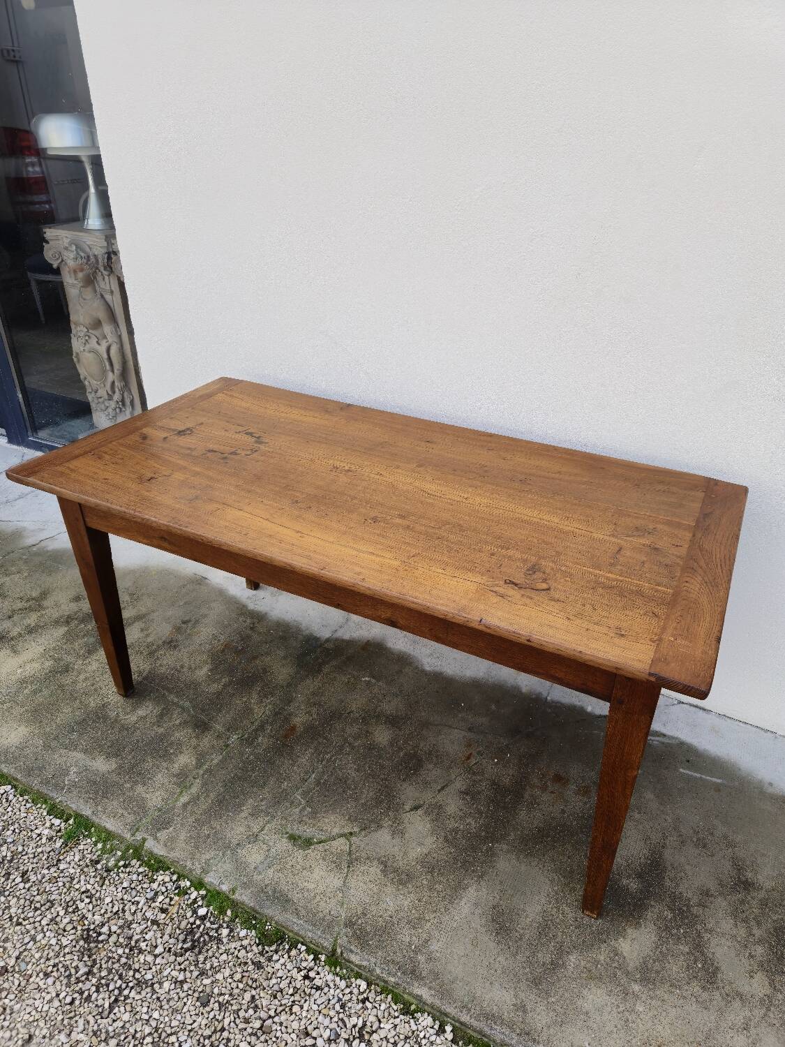 Antique rustic farmhouse table made in the 1900s - 1.54m