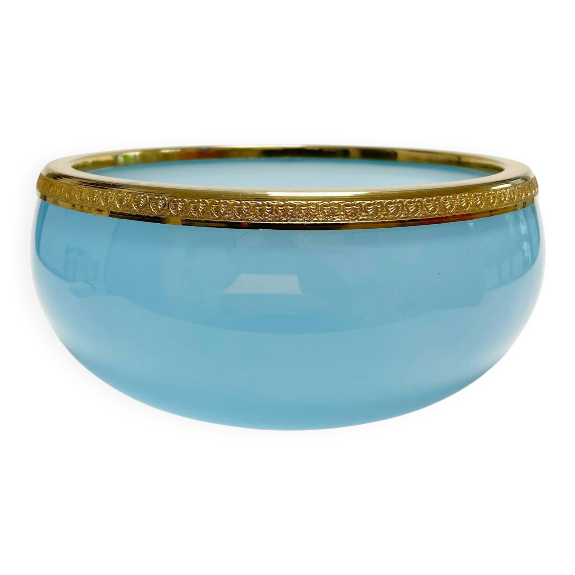 Sky blue opaline glass bowl