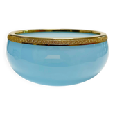 Sky blue opaline glass bowl