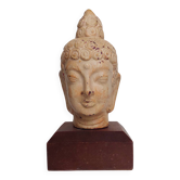 Tête de Bouddha en terre cuite