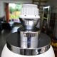 Delmas lamp base in white metal and chrome from the 70s