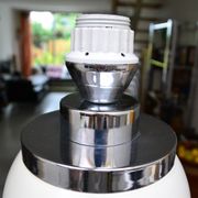 Delmas lamp base in white metal and chrome from the 70s