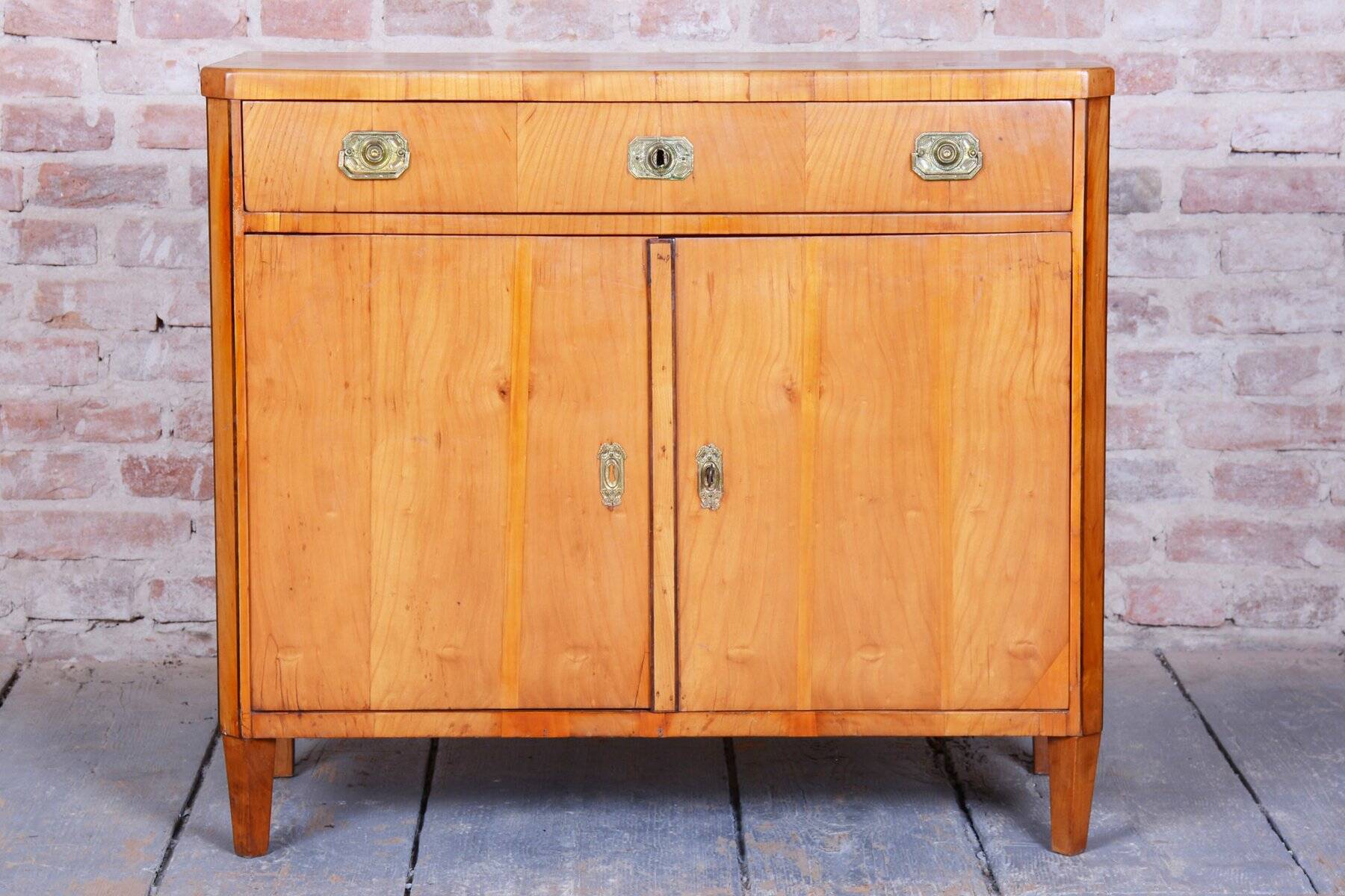 Biedermeier Cabinet in Cherry, Spruce & Ebony, Czech, 1820s