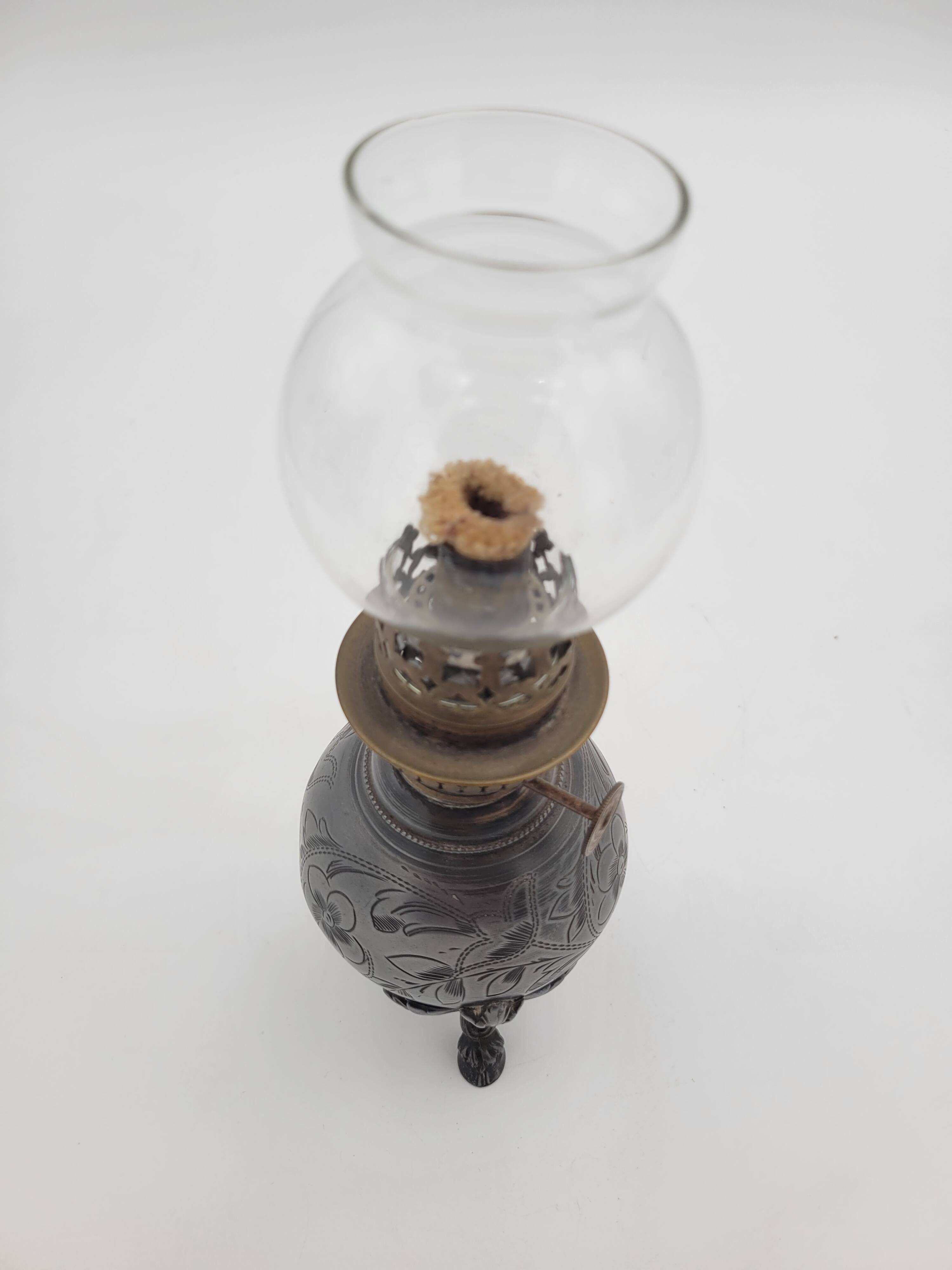 Old tin oil lamp
