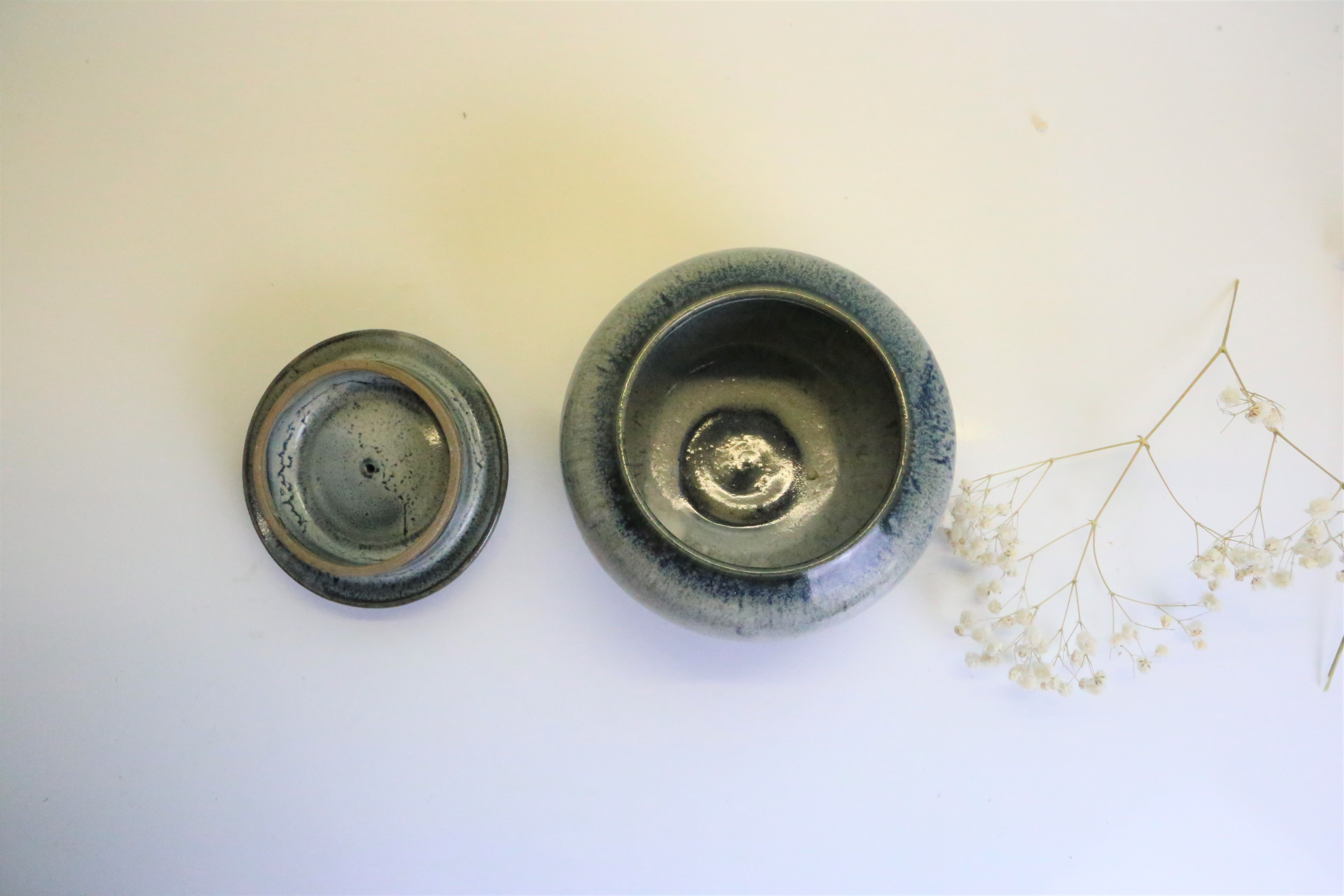 Sugar bowl, vintage pottery, French manufacture