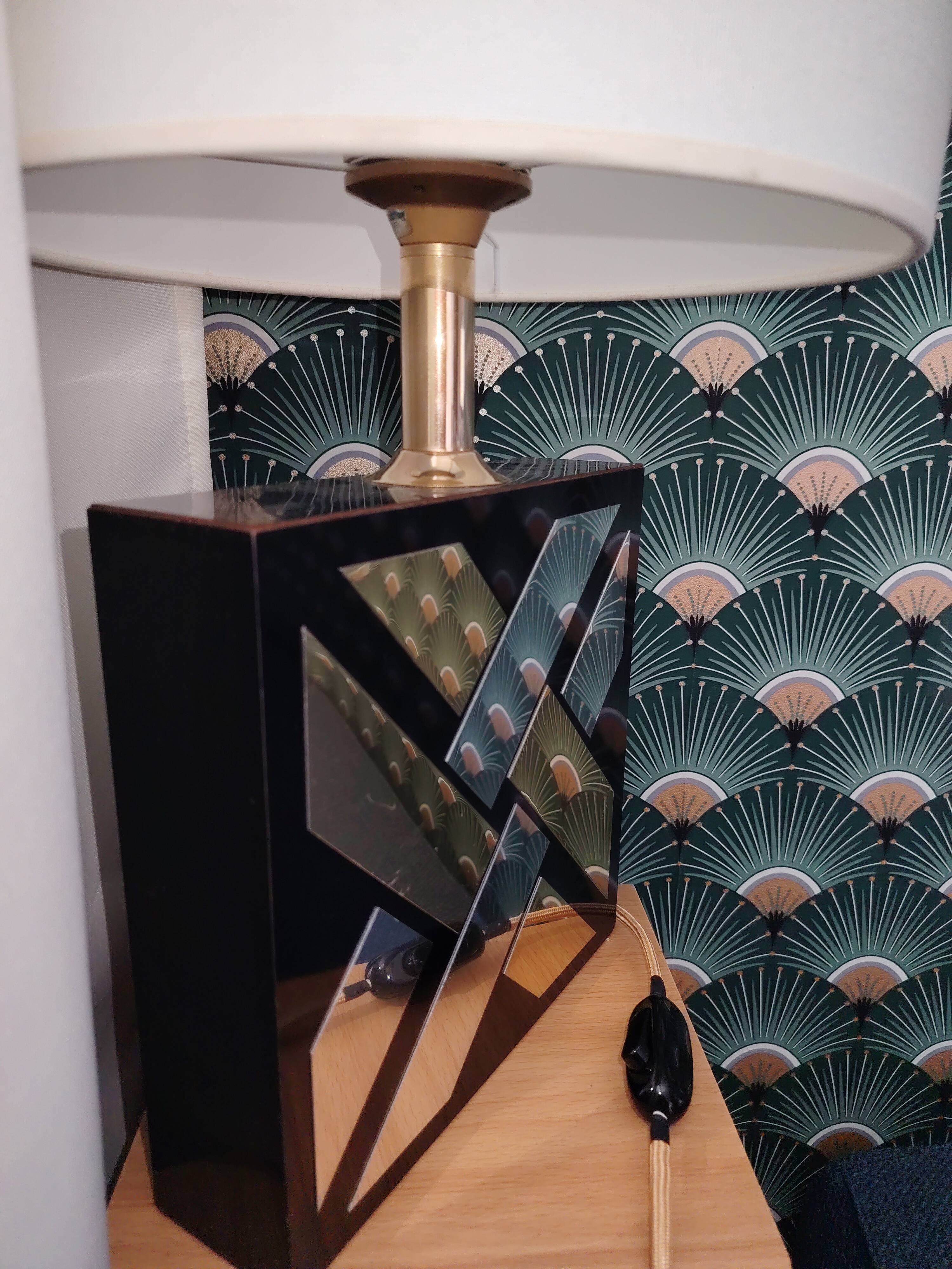 Lampe Vintage 1970 Laiton & Chrome – Style Hollywood Regency