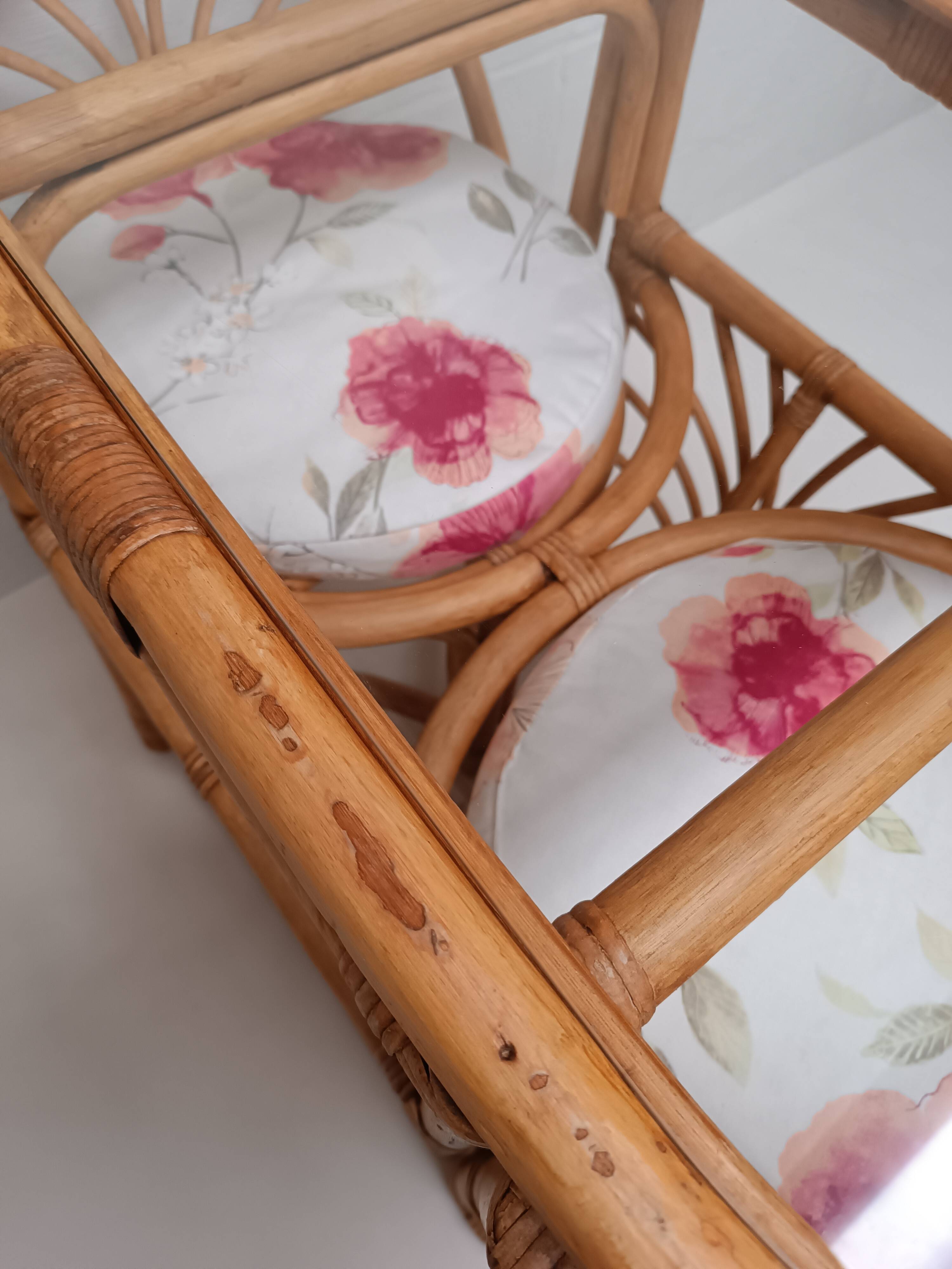 Vintage rattan table and chairs set