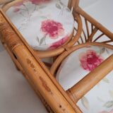 Ensemble table et chaises rotin vintage