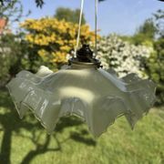 Vintage pleated glass lace lampshade ceiling light