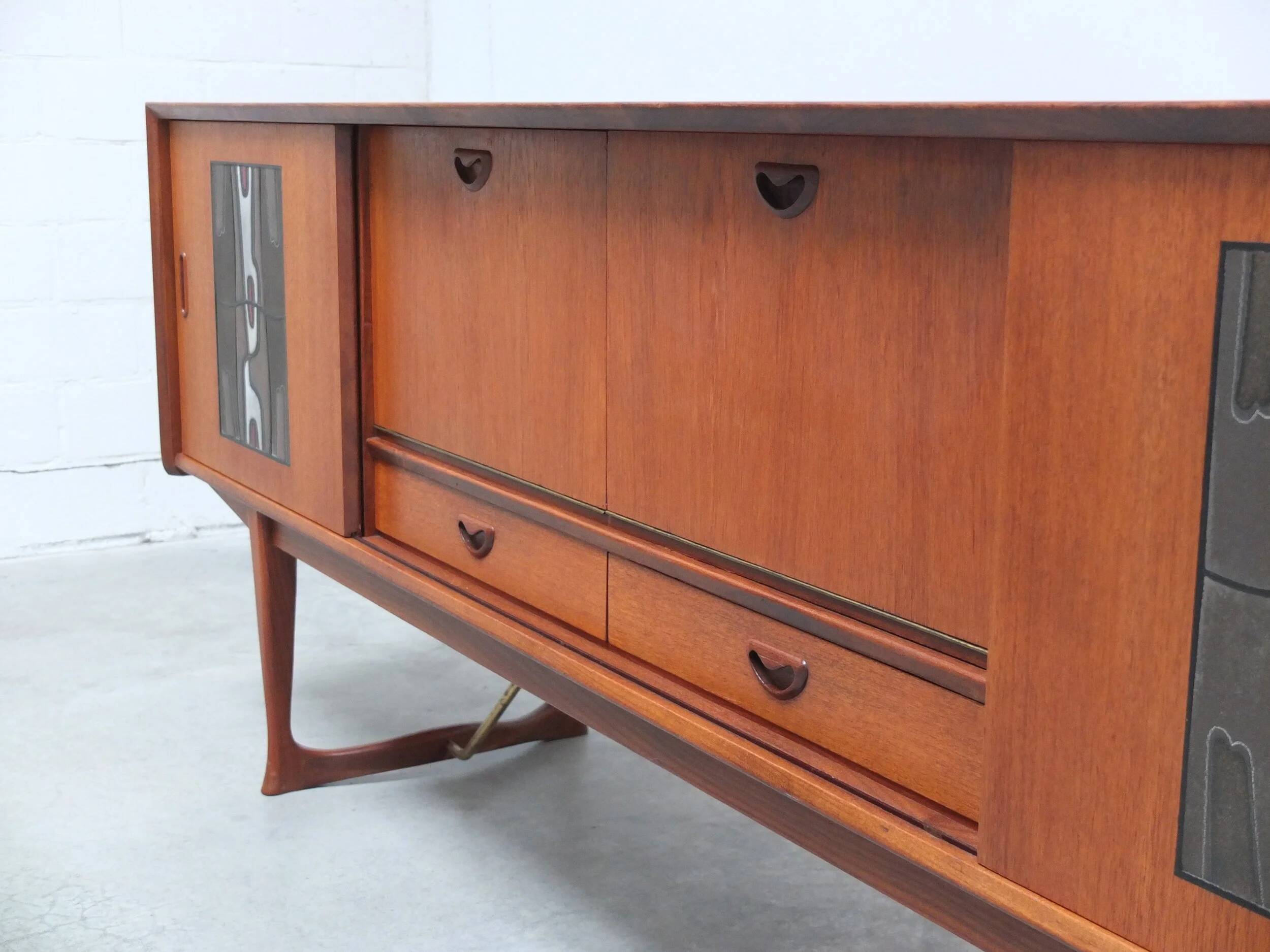 Decorative sideboard by Louis Van Teeffelen for Wébé, 1950s