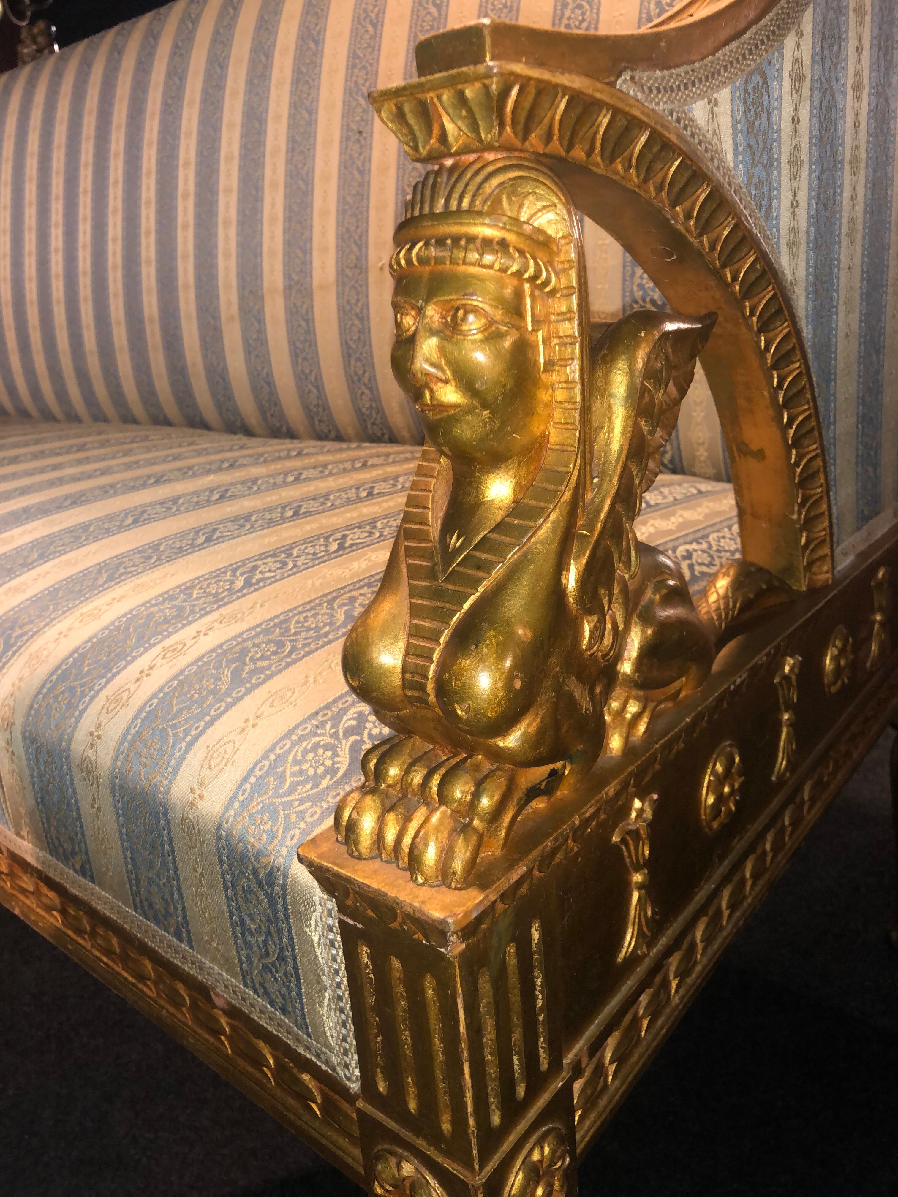 Golden wooden sofa