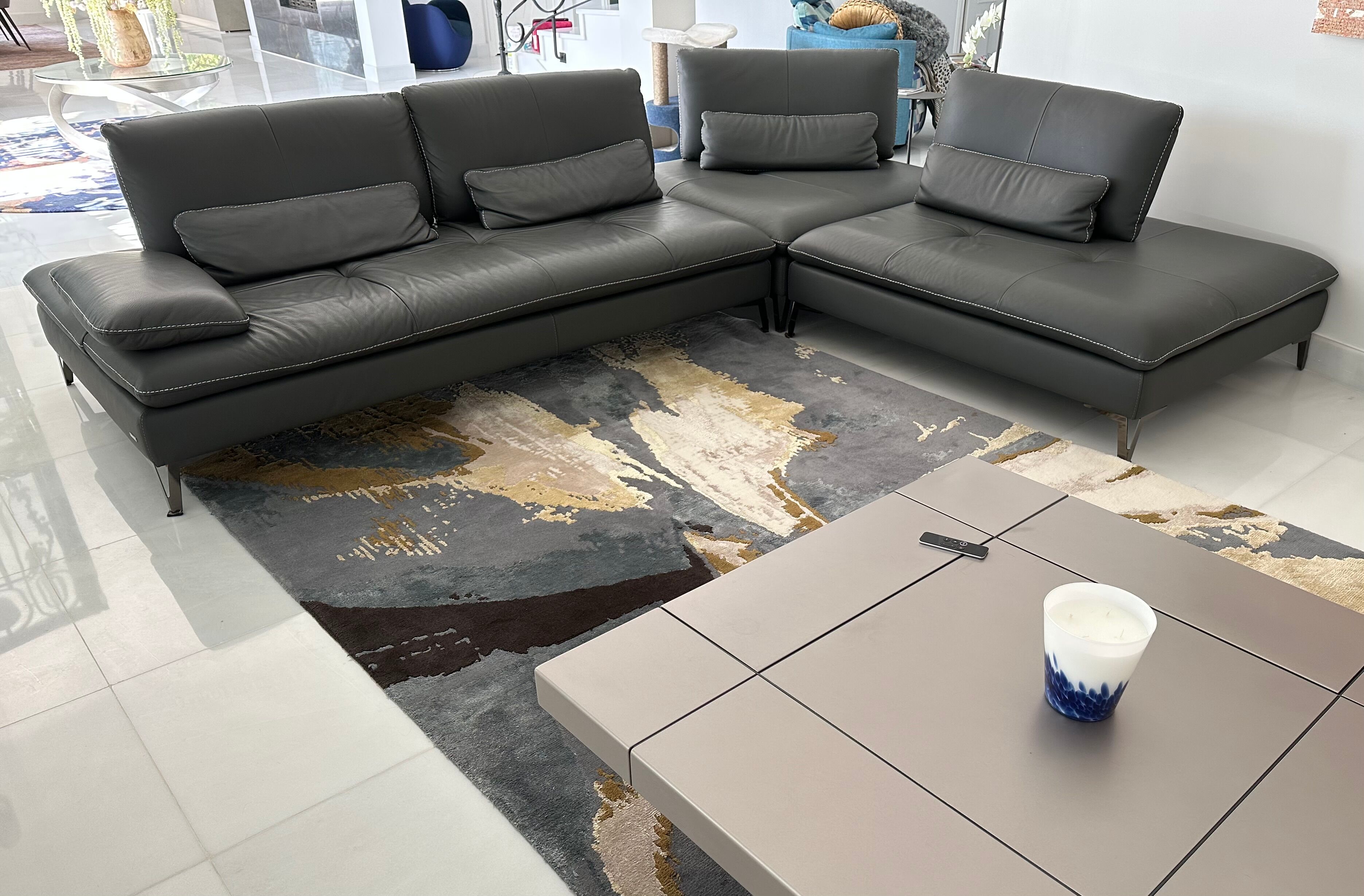 Leather sofa Scenario Roche Bobois