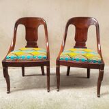 Pair of mahogany gondola chairs