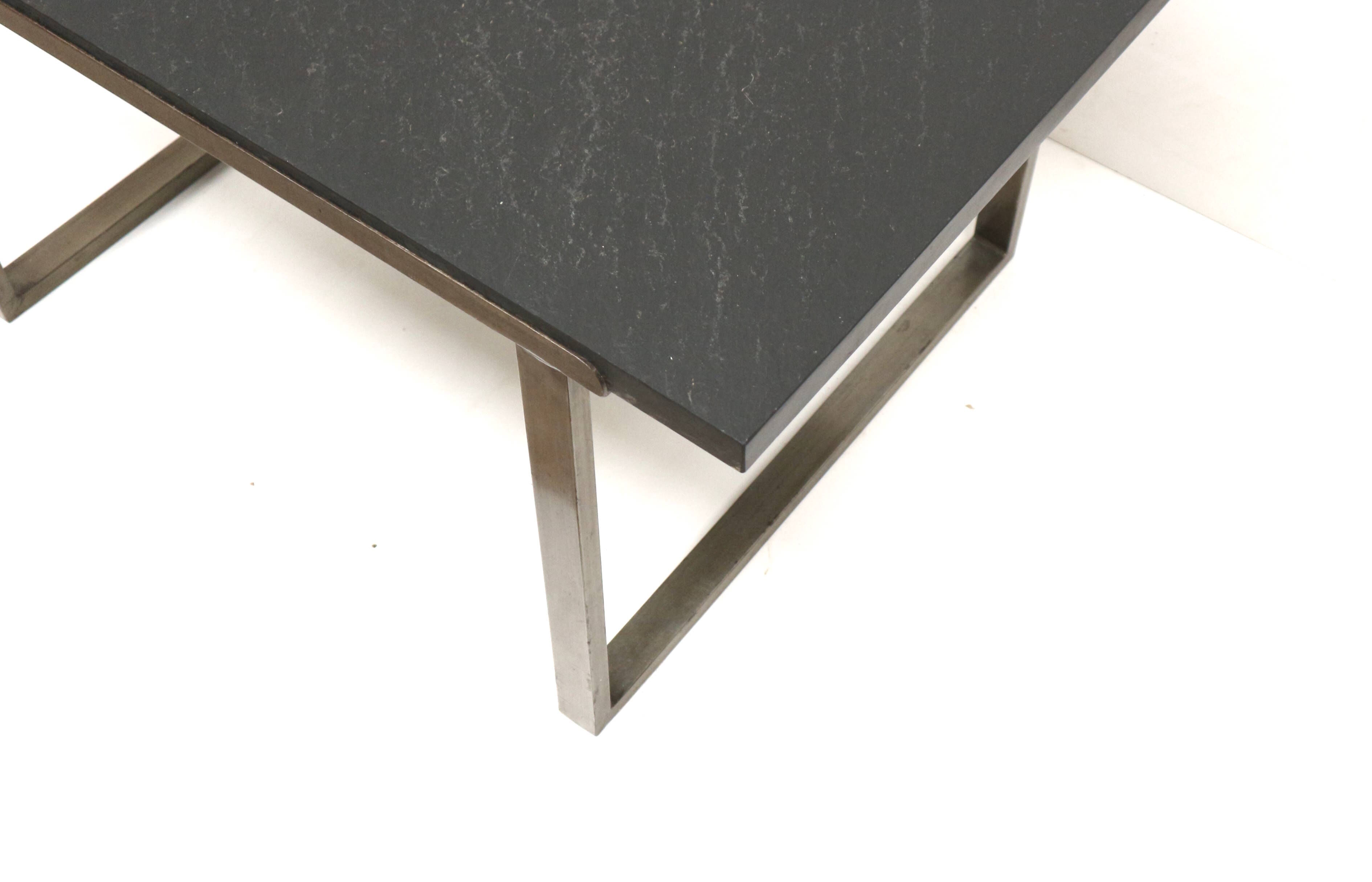 Vintage heavy slate coffee table made in the 1970s