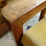 Ensemble de 2 fauteuils club Art Déco cubiste en bois et velours, Allemagne 1920