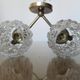 Pair of double appliques "Pierre Disderot" in brass and glass 50 60 years