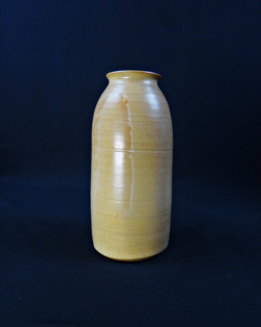 Stoneware Herbarium Vase signed Poteries Dequeker Saint-Georges-la-Pouge, Creuse