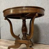 Table Lombarde époque Empire en acajou et filet de laiton vers 1820