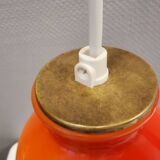 Holmegaard wall lamp in glass, nice orange/red color, danish design, retro, vintage, 1970s