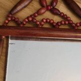 Vintage bohemian mirror in wooden beads