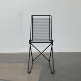 Set of black postmodern Kreuzschwinger chairs by Till Behrens for Schlubach, 1980s.