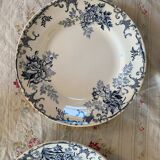 Set of 4 flat ironstone plates by Hippolyte Boulenger