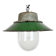 Suspension industrielle en émail vert et fonte, années 1960