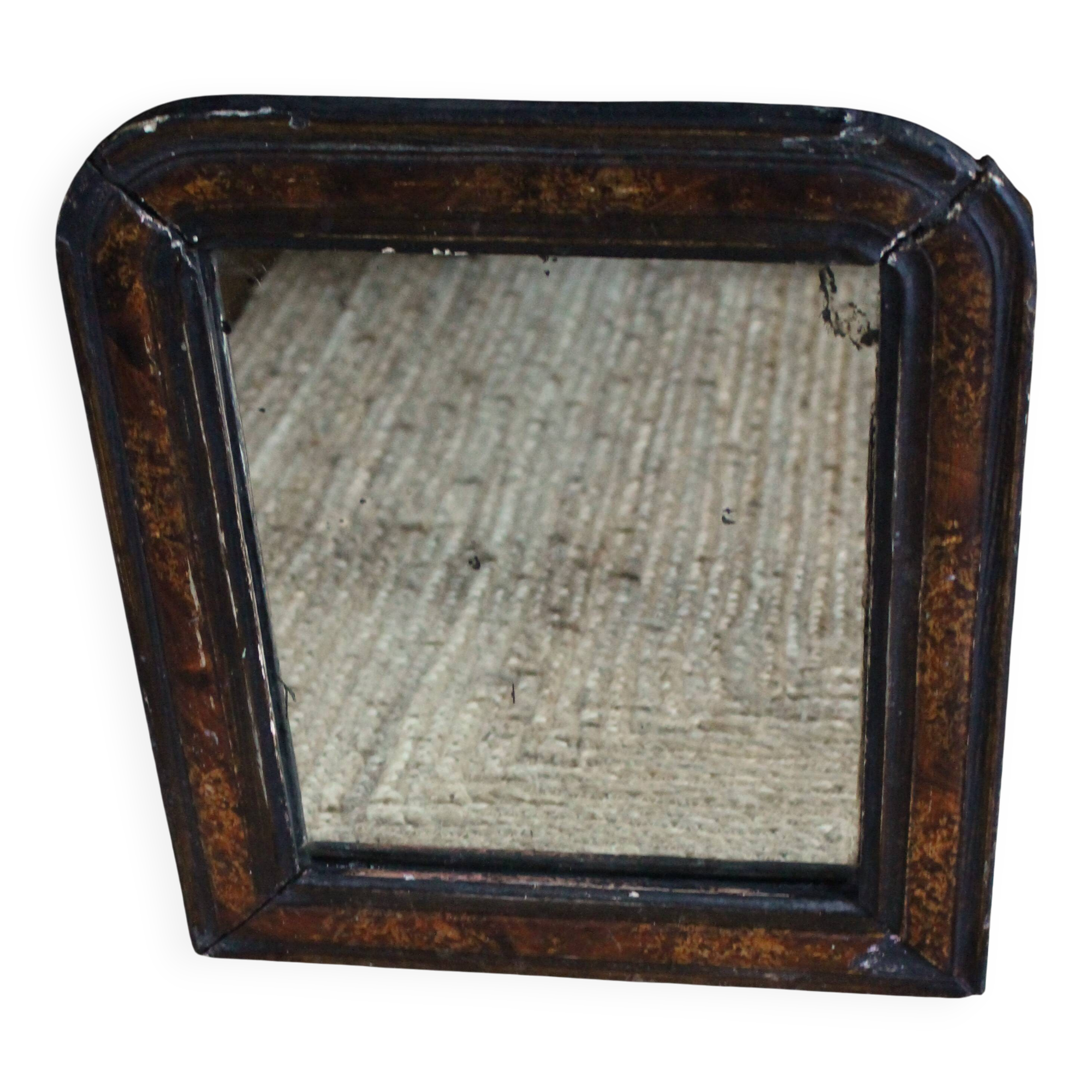 Miroir ancien Louis Philippe noir et marron