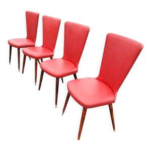 4 chaises en skaï vintage