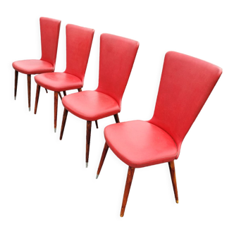 4 vintage skaï chairs