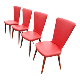 4 chaises en skaï vintage