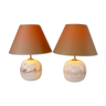 Sakura table lamps by Michael Bang for Holmegaard, 1980s, Set of 2