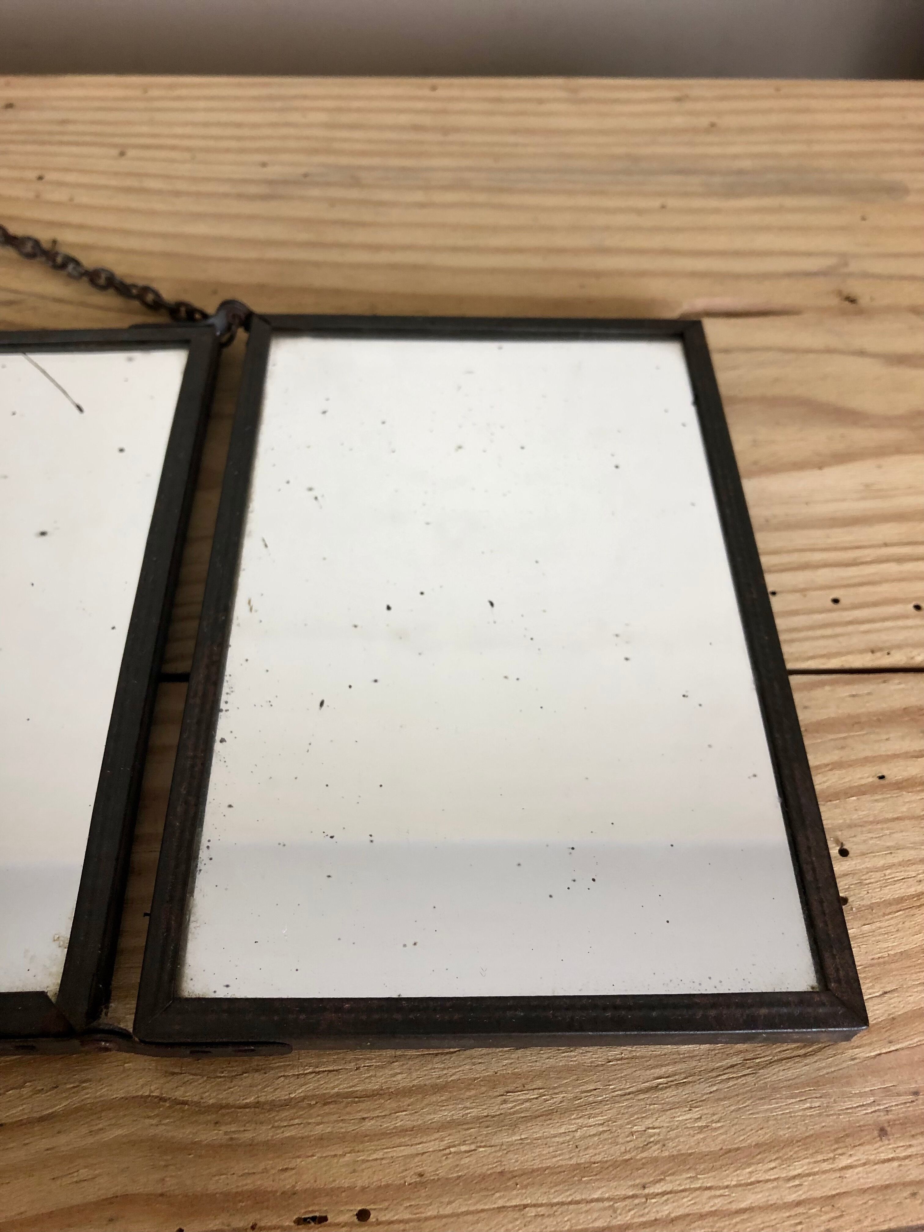 Barber mirror triptych 1900 43x15cm