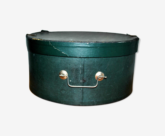 Boite à chapeau vintage - carton chapeau accessoire 1920 vert foncé |  Selency