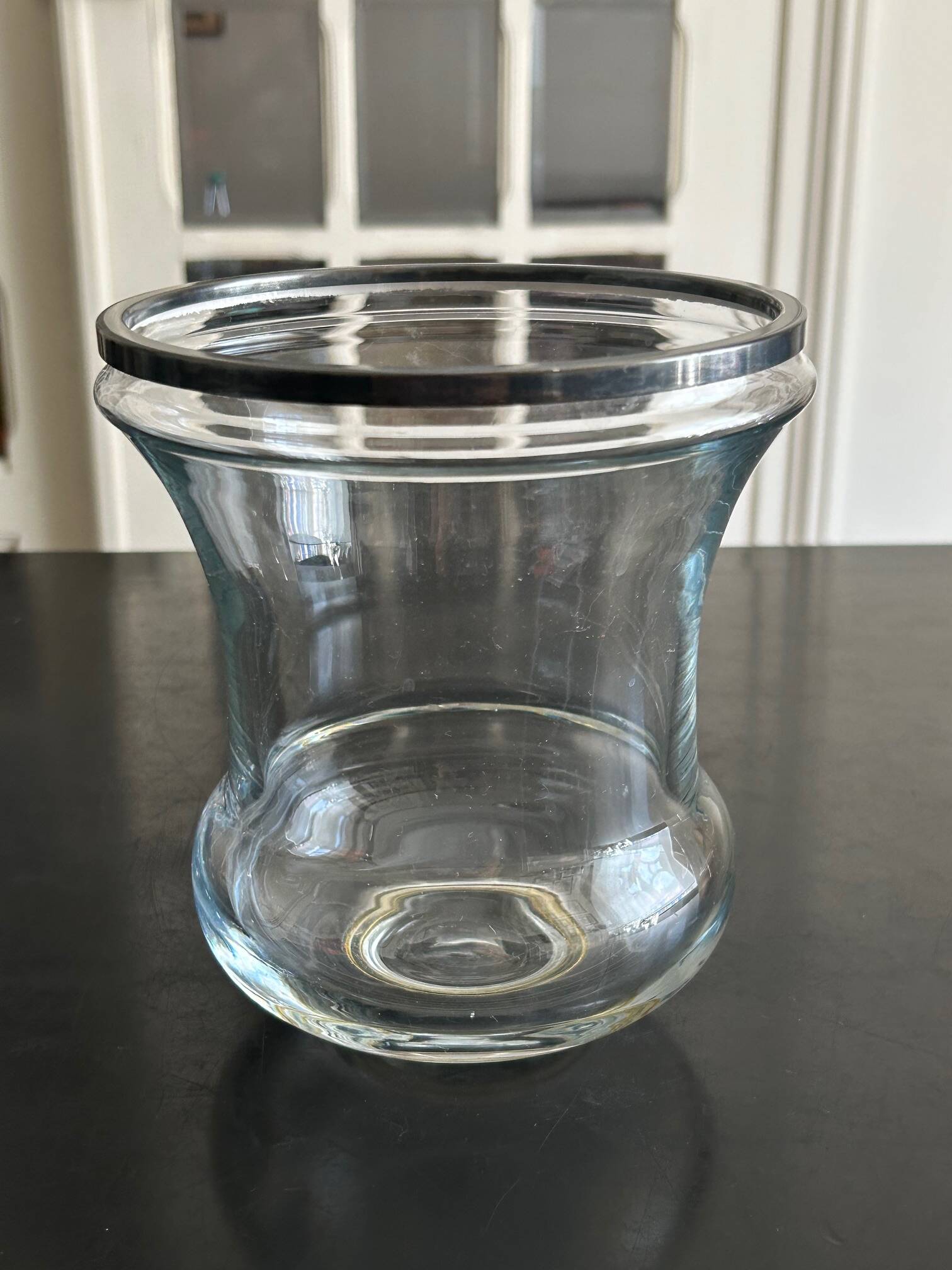 glass and metal vase from the 70s