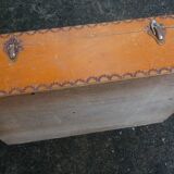 Large wooden box / case Alsatian decoration, mid-twentieth century