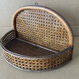 Antique cane wall shelf