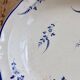 Vintage Lunéville K&G ivory earthenware shallow dish - Blue floral decoration