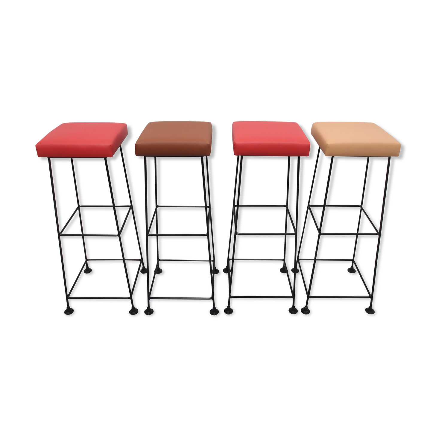 Set of 4 bar-stools Wire 1960s