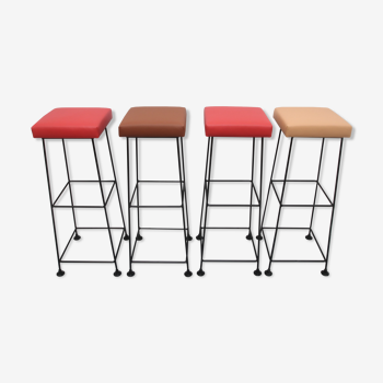 Set of 4 bar-stools Wire 1960s