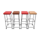 Ensemble de 4 tabourets de barre Wire années 1960